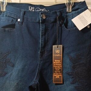 DG2 by Diane Gilman Dark Blue Straight Leg Jeans